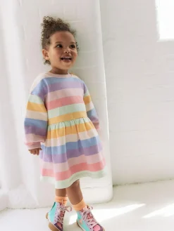 Next Rainbow Striped Sweat Dress (3mths-7yrs)^ Knitwear & Sweaters|Knitwear