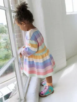 Next Rainbow Striped Sweat Dress (3mths-7yrs)^ Knitwear & Sweaters|Knitwear