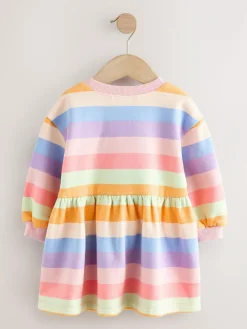 Next Rainbow Striped Sweat Dress (3mths-7yrs)^ Knitwear & Sweaters|Knitwear