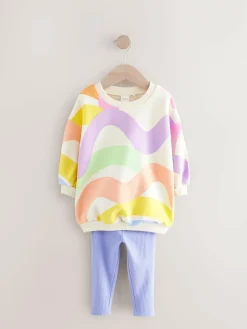 New Next Sweatshirt and Leggings Set (3mths-7yrs) Rainbow