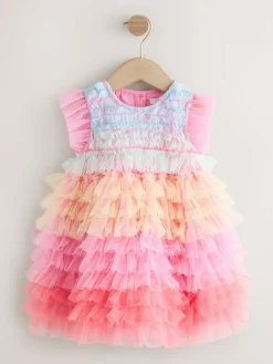 Outlet Next Rainbow Tiered Mesh Party Dress (3mths-8yrs)