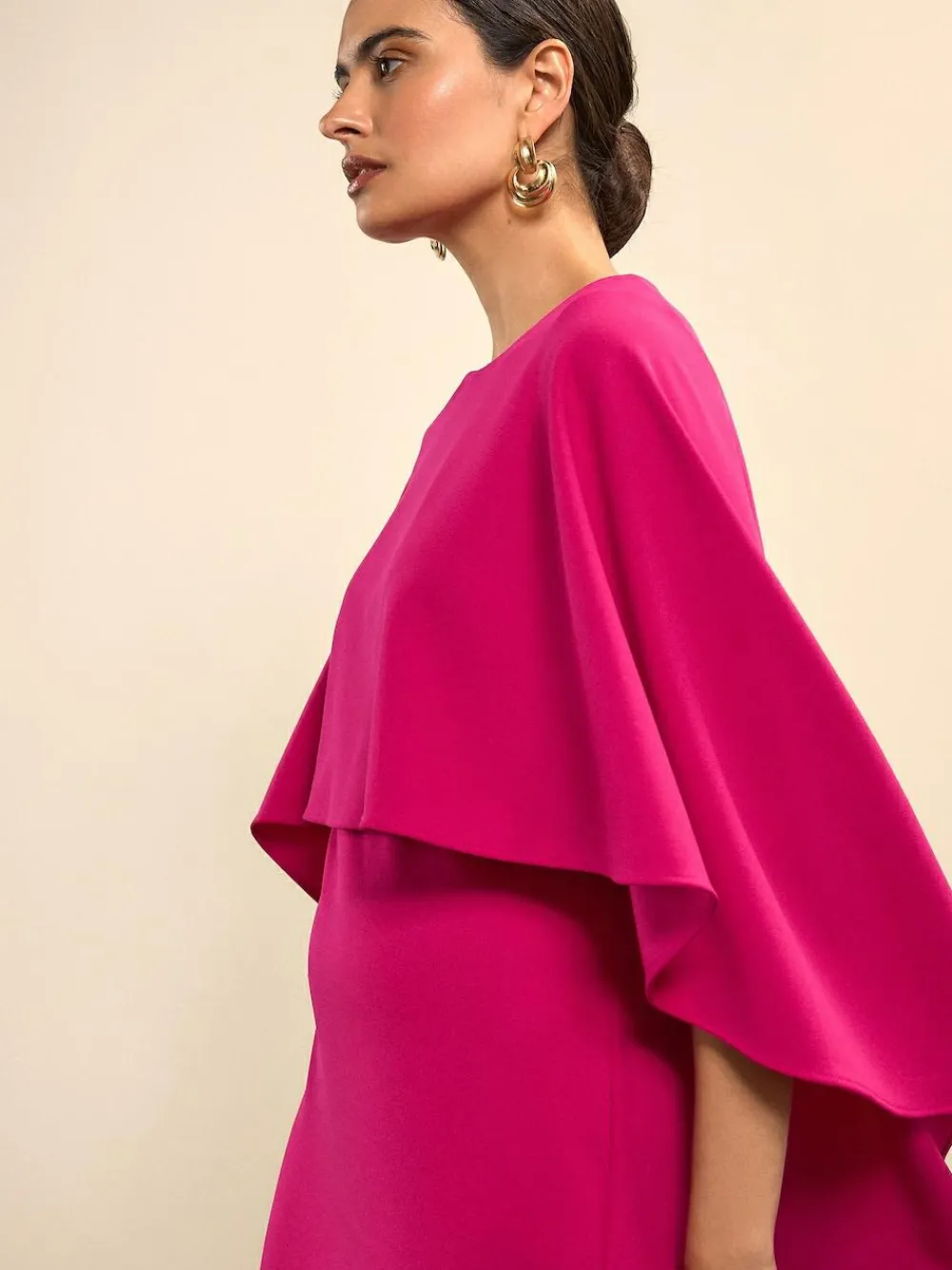 Next Raspberry Pink Cape Maxi Dress