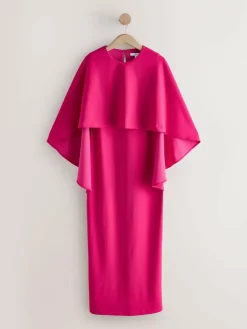 Next Raspberry Pink Cape Maxi Dress