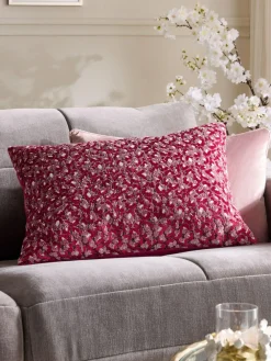 Next Raspberry Pink Raspberry Pink 40 X 59cm Cut Velvet Cherry Blossom Abstract Cushion^ Cushions & Throws