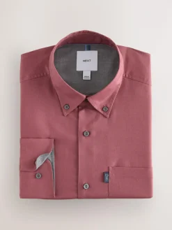 Sale Next Raspberry Pink Regular Fit Button Down Easy Iron Oxford Shirt