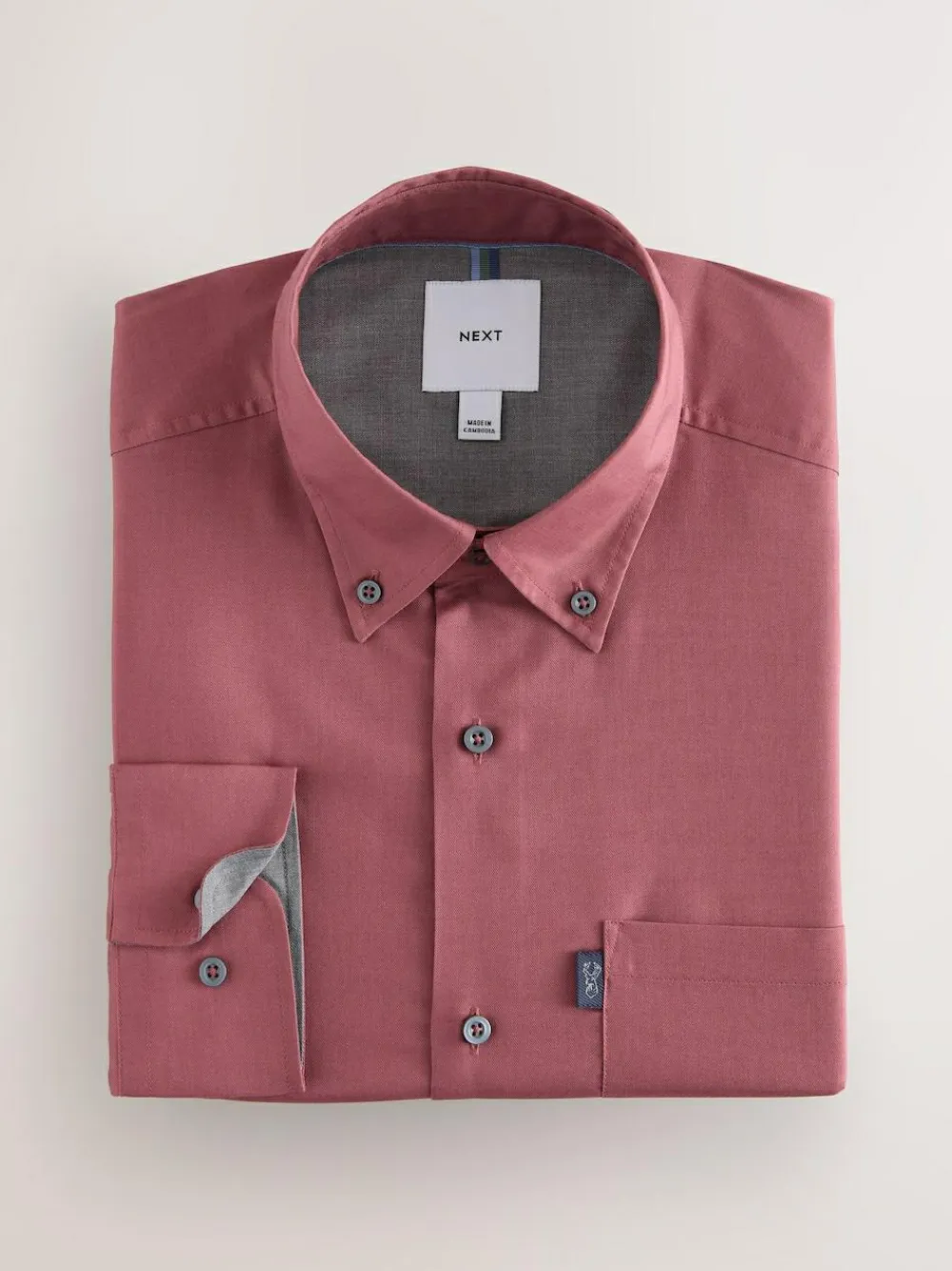 Sale Next Raspberry Pink Regular Fit Button Down Easy Iron Oxford Shirt