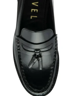 Ravel Chrome Black Leather Loafers^Women Flats