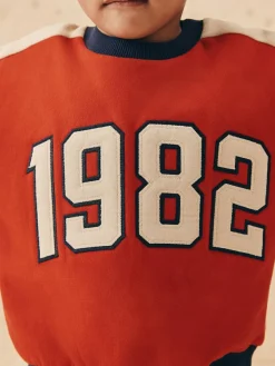 Discount Next Red 1982 All-Over Print Crew Neck Sweatshirt (3mths-7yrs)