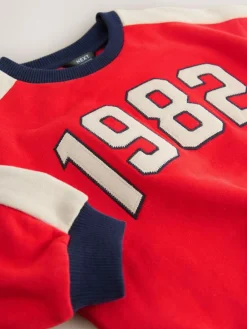 Discount Next Red 1982 All-Over Print Crew Neck Sweatshirt (3mths-7yrs)