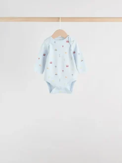 Next Red Baby London Long Sleeve Bodysuits 5 Pack^BOY Bodysuits & Vests|Vests