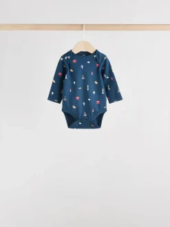 Next Red Baby London Long Sleeve Bodysuits 5 Pack^BOY Bodysuits & Vests|Vests