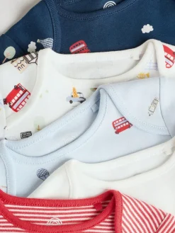 Next Red Baby London Long Sleeve Bodysuits 5 Pack^BOY Bodysuits & Vests|Vests