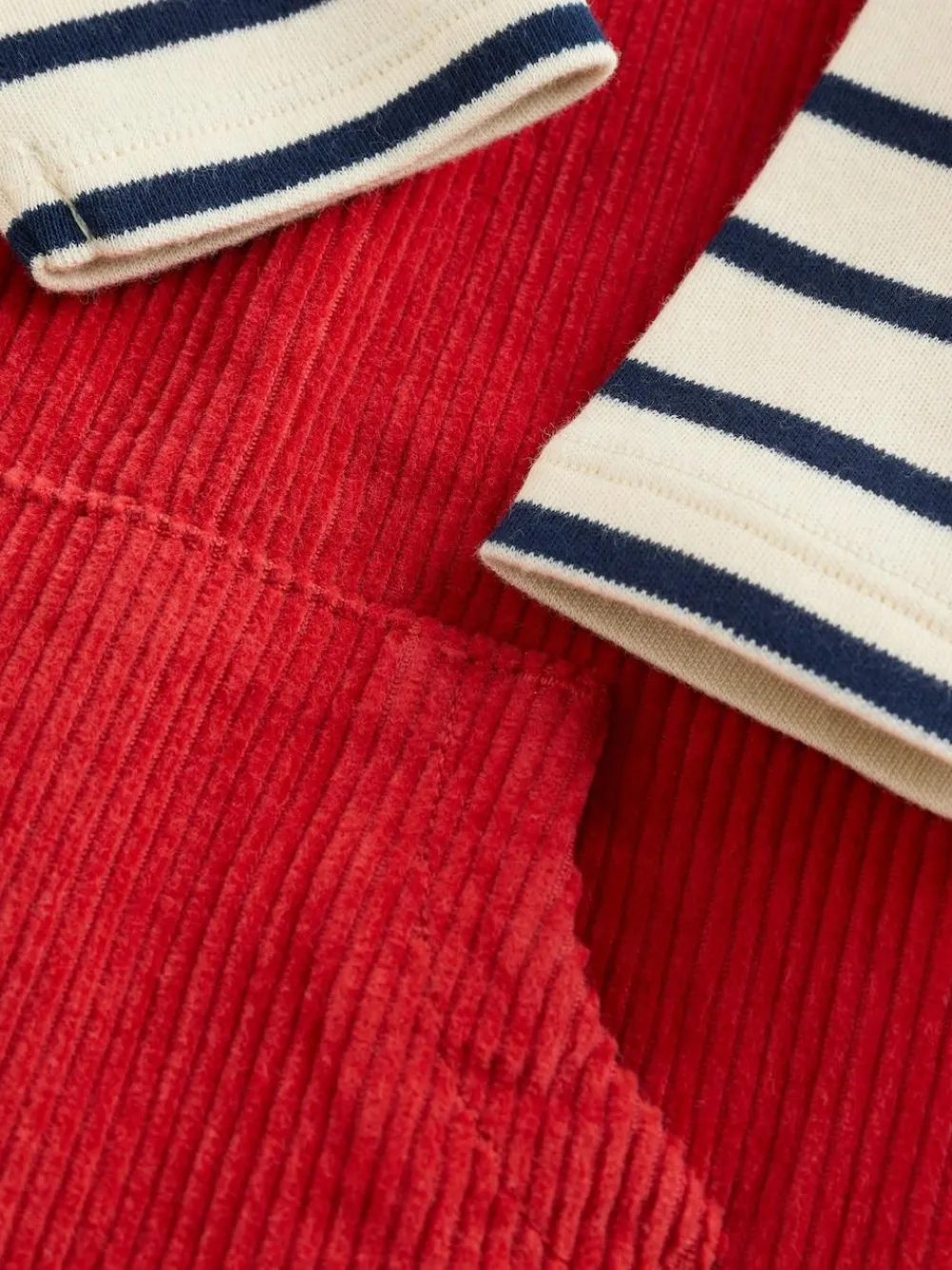 New Next Red Cord Dungarees and Bodysuit Set (0mths-2yrs)