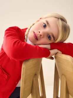 Next Cotton Rich Bow Pocket School Cardigan (3-16yrs)^ Knitwear & Sweaters|Knitwear