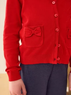 Next Cotton Rich Bow Pocket School Cardigan (3-16yrs)^ Knitwear & Sweaters|Knitwear