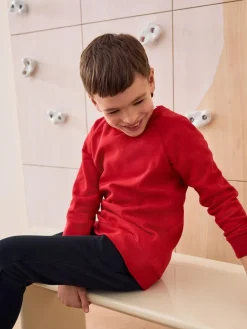 Next Red Crew Neck School Sweater (3-17yrs)^BOY Sweatshirts & Hoodies|Sweatshirts & Hoodies