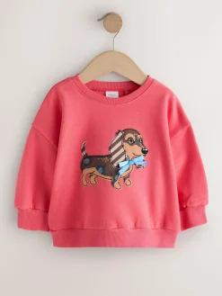 Next Red Dog Crew Neck Sweatshirt (3mths-7yrs)^ Baby Winter Clothing|Sweatshirts & Hoodies