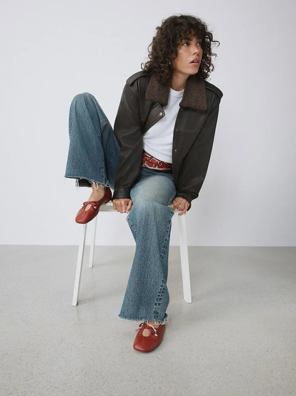 Online Next Forever Comfort® Tie Up Round Toe Ballet Flats Red