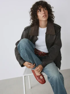 Online Next Forever Comfort® Tie Up Round Toe Ballet Flats Red