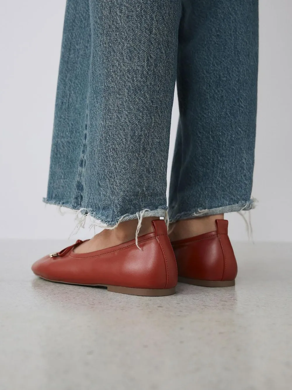 Online Next Forever Comfort® Tie Up Round Toe Ballet Flats Red