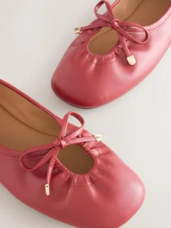 Online Next Forever Comfort® Tie Up Round Toe Ballet Flats Red