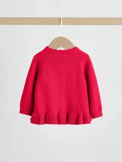 Best Next Frill Knitted Bow Cardigan Set (0mths-3yrs) Red