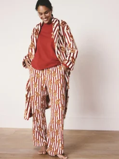 Clearance Next Red Gingerbread Matching Family Christmas Cosy Fleece Dressing Gown