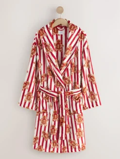 Clearance Next Red Gingerbread Matching Family Christmas Cosy Fleece Dressing Gown