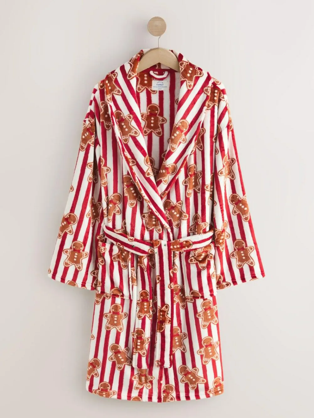 Clearance Next Red Gingerbread Matching Family Christmas Cosy Fleece Dressing Gown