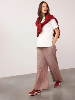 Next Red Gingham Maternity Wide Leg Trousers^Women Pants