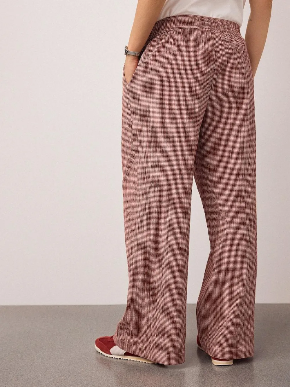 Next Red Gingham Maternity Wide Leg Trousers^Women Pants