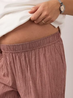 Next Red Gingham Maternity Wide Leg Trousers^Women Pants