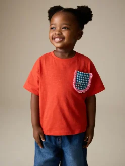 Next Red Gingham Short Sleeve Pocket T Shirt (3mths-7yrs)^ T-Shirts