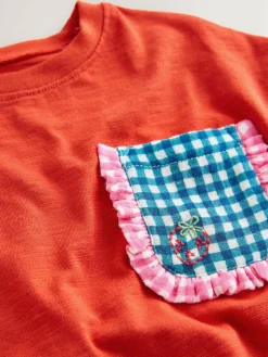 Next Red Gingham Short Sleeve Pocket T Shirt (3mths-7yrs)^ T-Shirts