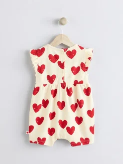 Next Red Heart Printed Frill Baby 100% Cotton Romper^ Sets & Co-Ords|Sets & Co-Ords