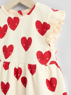 Next Red Heart Printed Frill Baby 100% Cotton Romper^ Sets & Co-Ords|Sets & Co-Ords