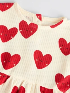 Next Red Heart Printed Frill Baby 100% Cotton Romper^ Sets & Co-Ords|Sets & Co-Ords