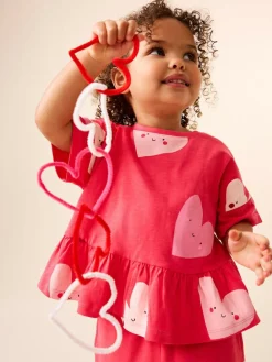 Next Red Heart Short Sleeve Peplum T-Shirt (3mths-7yrs)