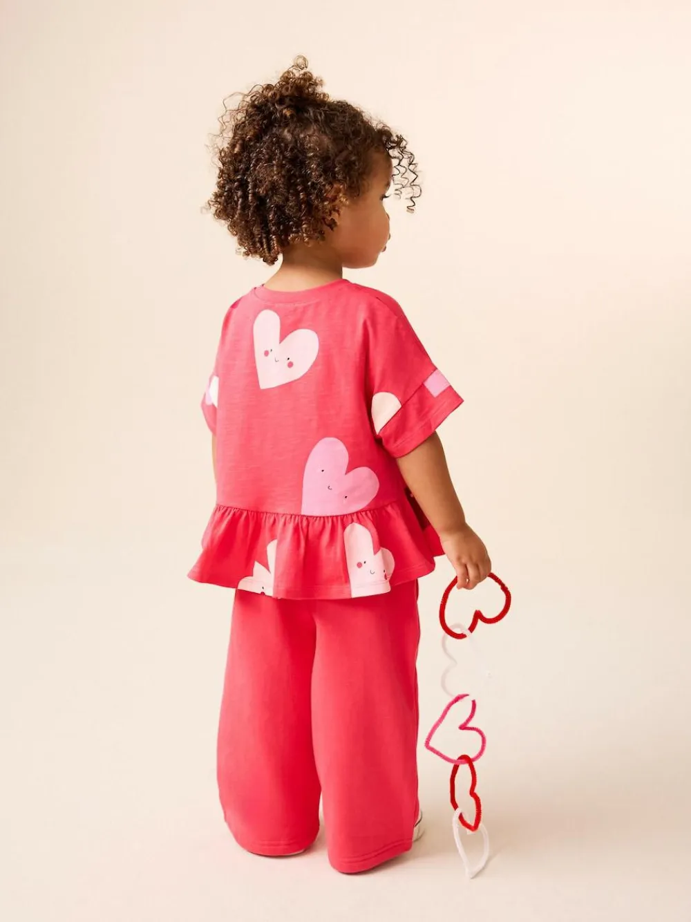 Next Red Heart Short Sleeve Peplum T-Shirt (3mths-7yrs)