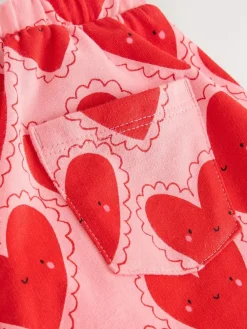 Next Red Heart Textured Barrel Leg Trousers (3mths-7yrs)^ Baby Girls|Pants & Leggings