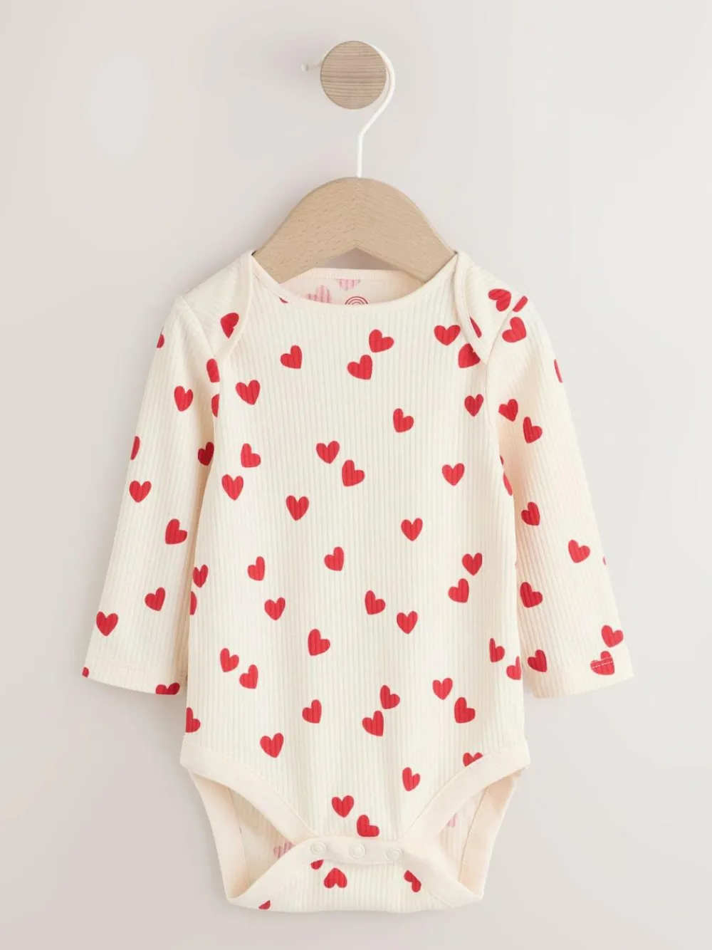 Best Next Red Heart Valentines Long Sleeve Baby Bodysuit
