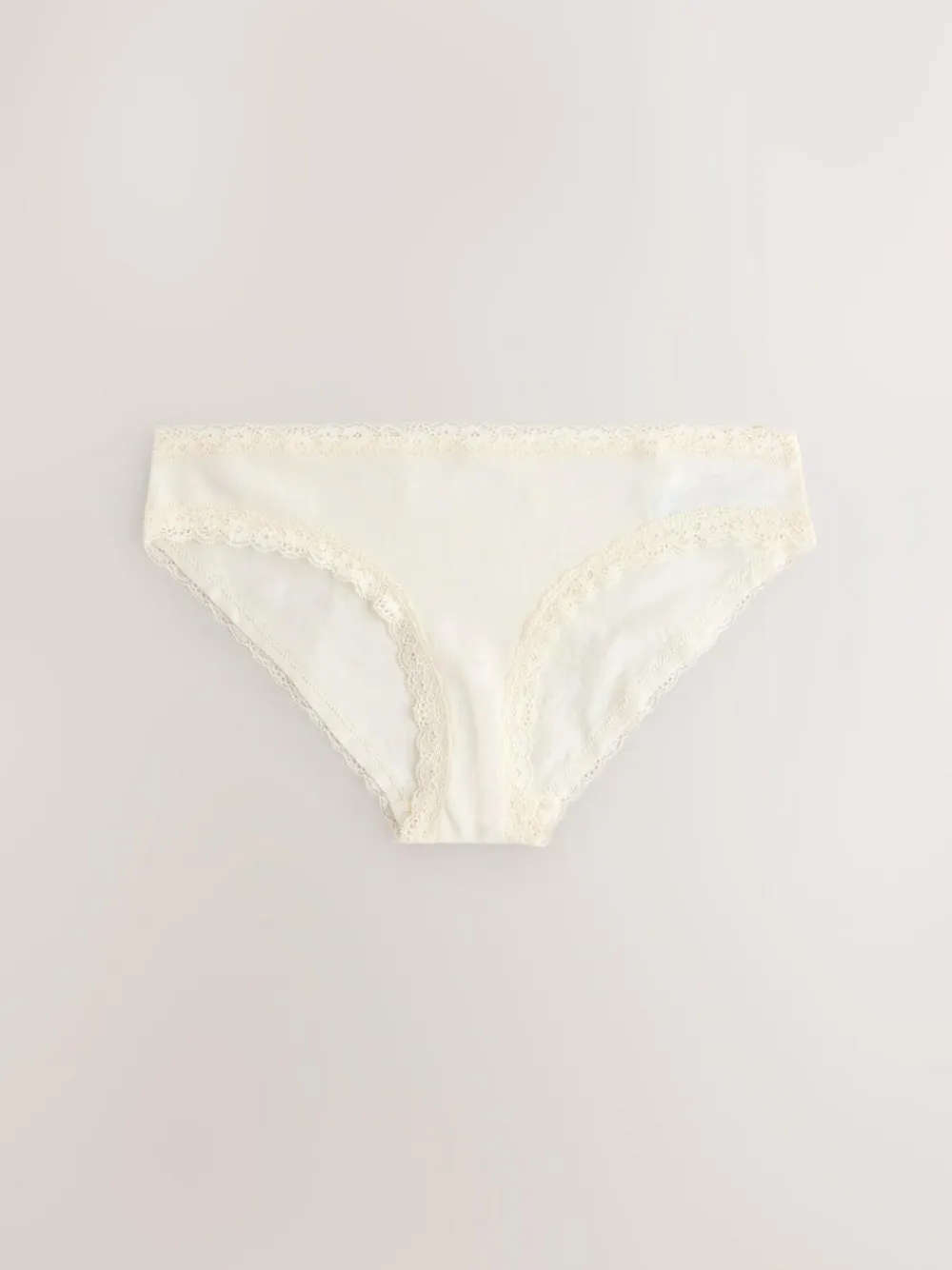 New Next Red Heart/Green Check Bikini Cotton Lace Knickers 4 Pack