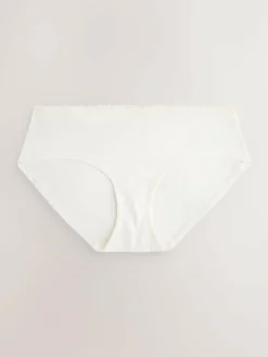 Best Next Red Heart/Green Check Short Cotton Lace Knickers 4 Pack