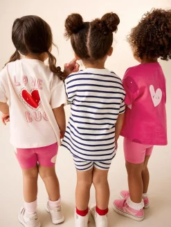 Next Red Hearts Cycle Shorts 3 Pack (3mths-7yrs)^ Nightwear|Shorts