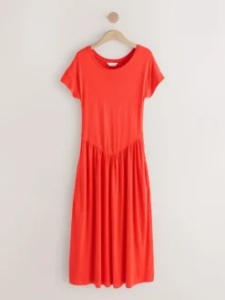 Outlet Next Jersey T-Shirt Dress With Linen Red