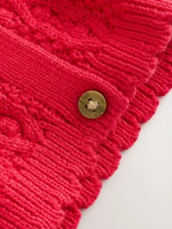 Hot Next Red Knitted Frill Collar Baby Cardigan (0mths-2yrs) (0mths-2yrs)