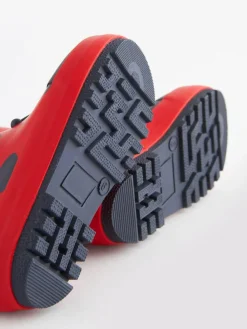 Online Next Red Ladybird Handle Wellies