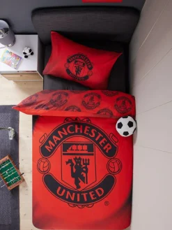 New Next Red Manchester United 100% Cotton Duvet Cover and Pillowcase Set