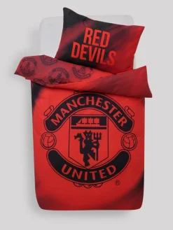 New Next Red Manchester United 100% Cotton Duvet Cover and Pillowcase Set