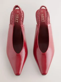 Next Pointed Toe High Cut Slingback Heels Red
